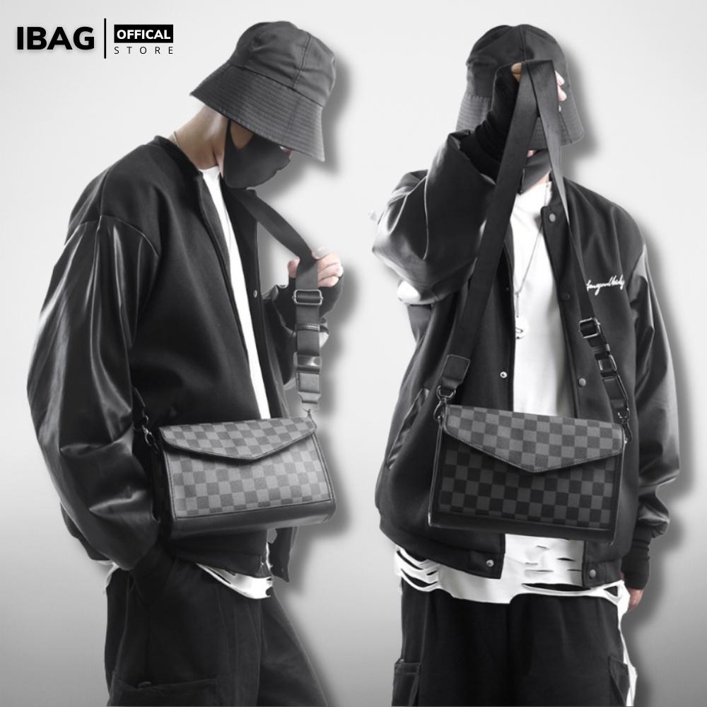 Túi đeo chéo nam nữ unisex ,Da Pu cao cấp kẻ caro,KT :24x16x6 cm ,Chống thấm nước -Kiểu dáng trẻ trung, cá tính -