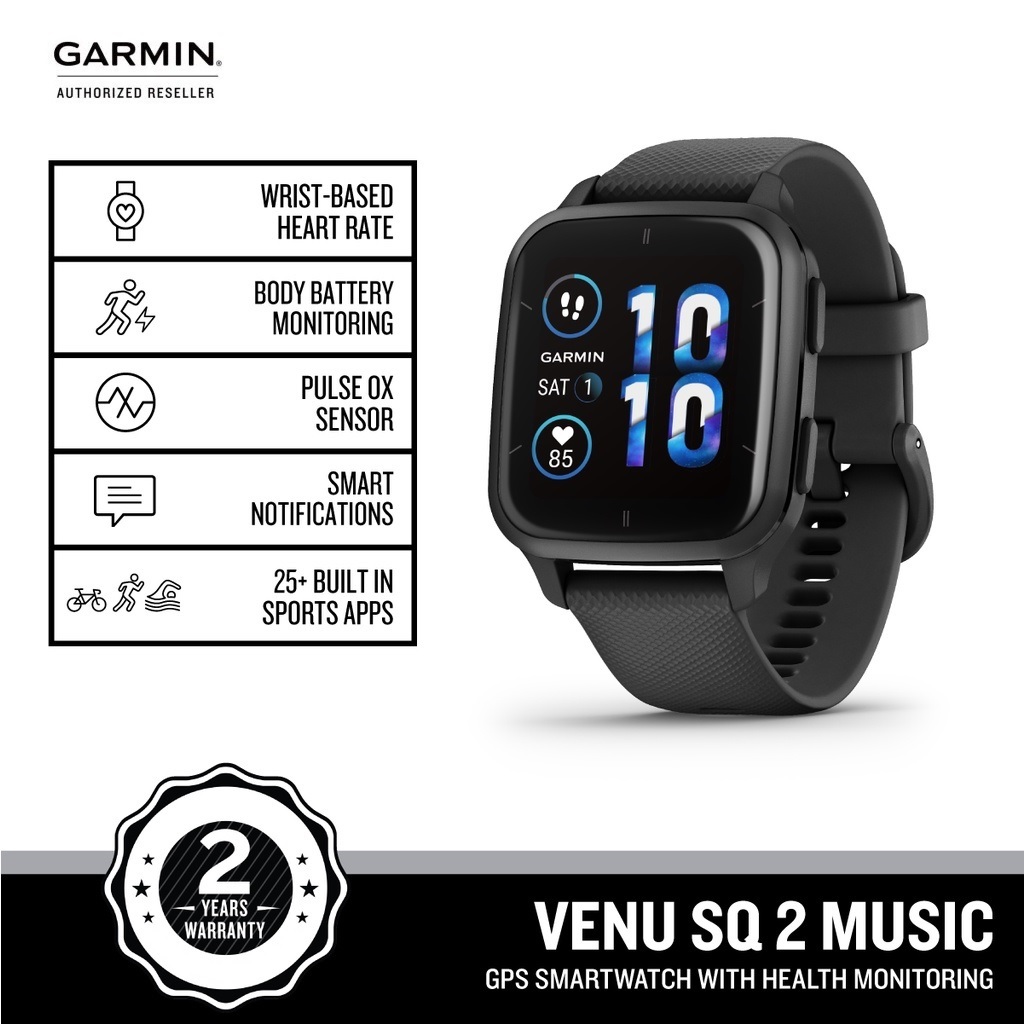 Đồng hồ thông minh Garmin Venu Sq 2 – Music Edition_Mới, hàng chính hãng