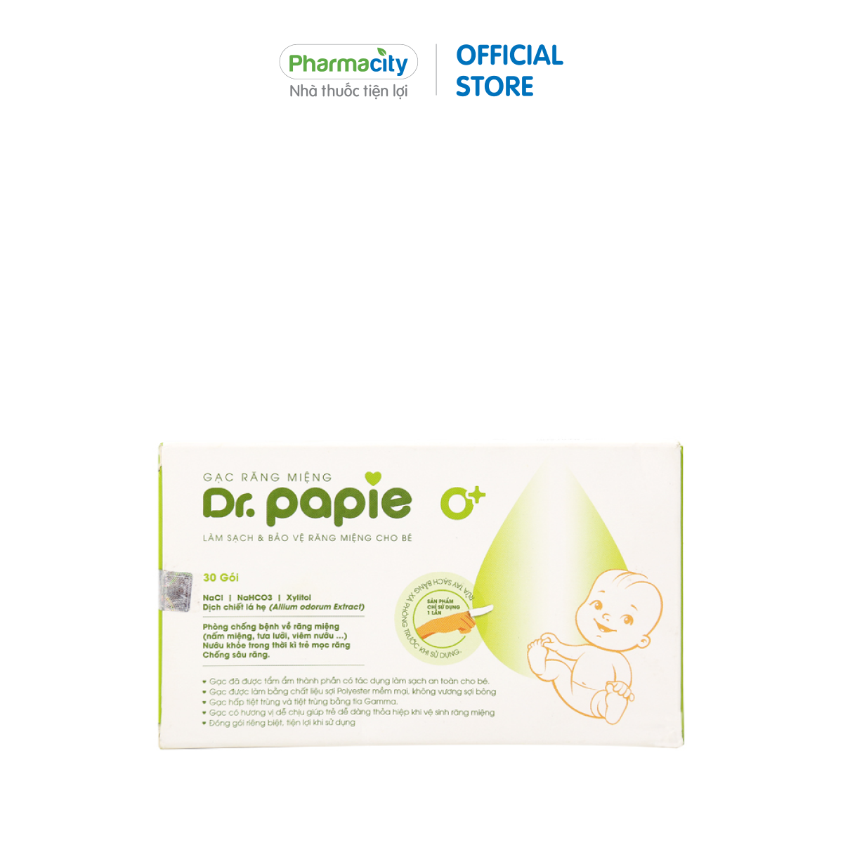 Gạc răng miệng Dr.papie (30 gói/hộp)