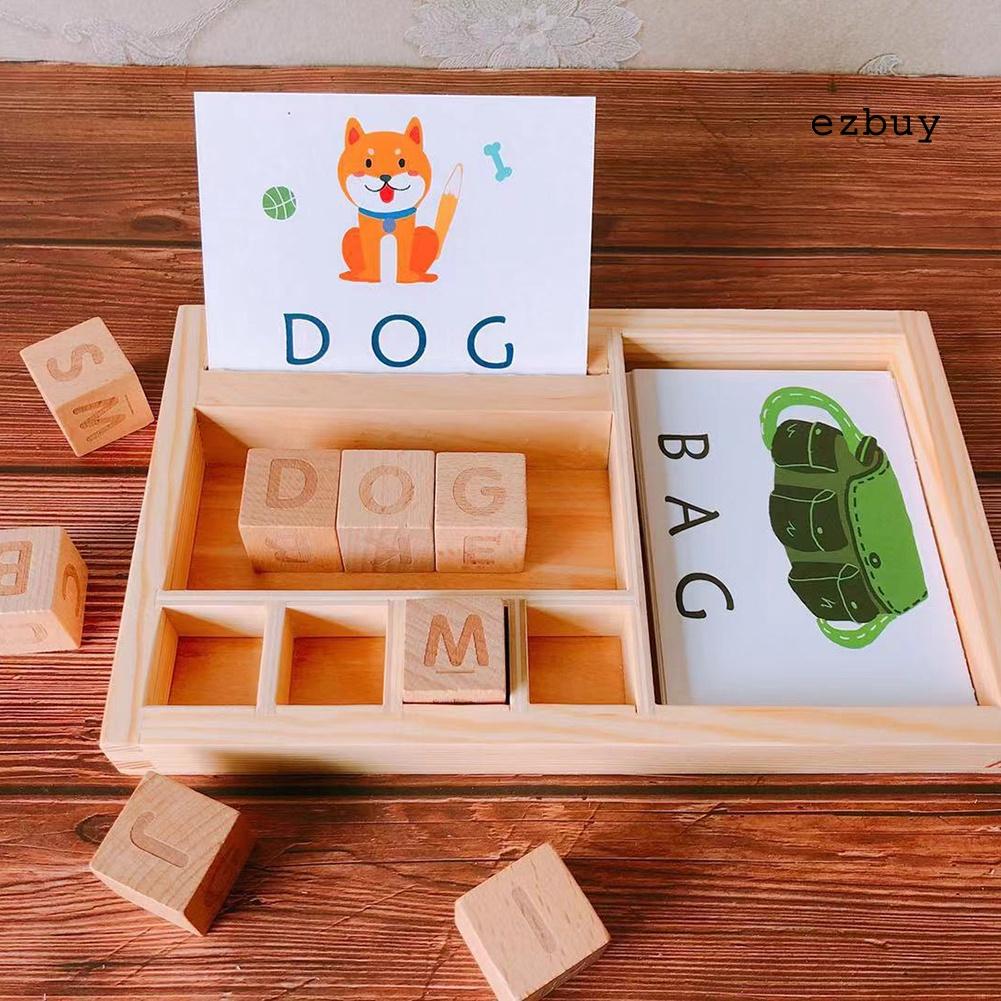 EY-Wooden English Cardboard Puzzles Alphabet Building Early Educational Kids Toy