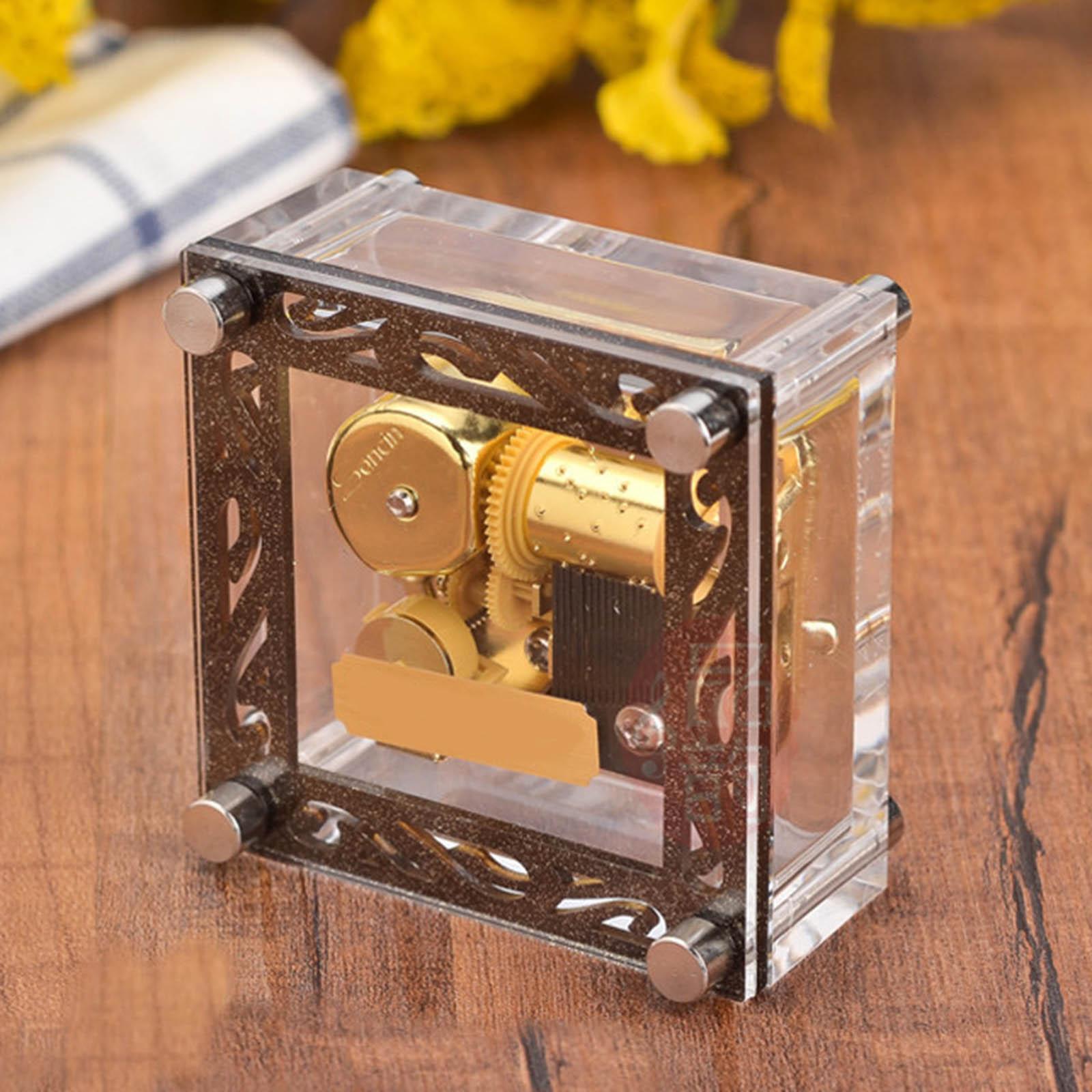 Unique Music Box Clear for Friends Birthday Gifts Acrylic