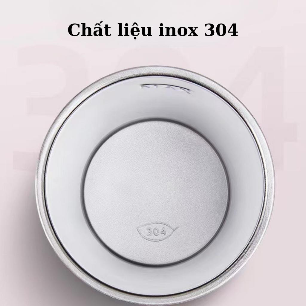 Ly giữ nhiệt gấu dâu inox 304 dung tích 450ml kèm sticker 3d và ống hút siêu xinh