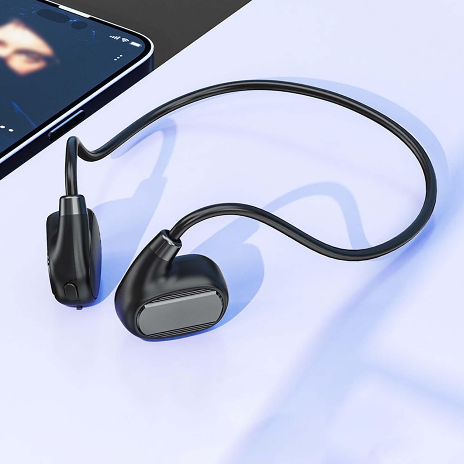 Open Ear Bluetooth Headphone Hands Free Headset for Gym Hiking Driving Black