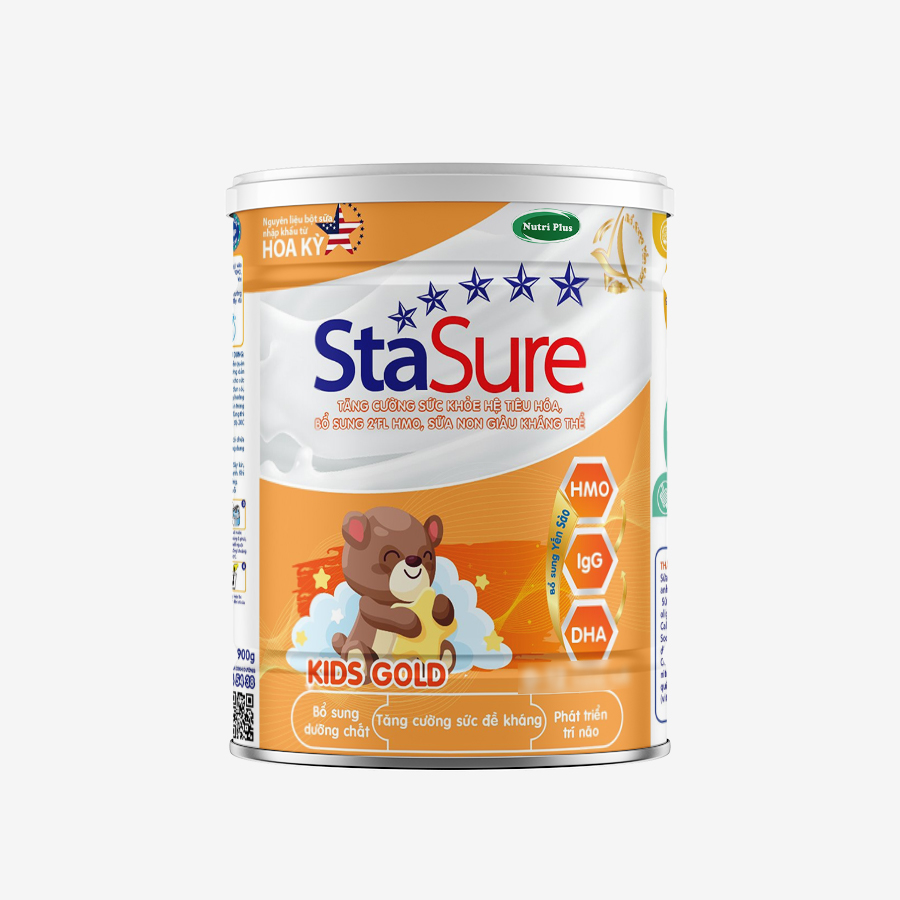 Sữa Bột KIDS GOLD_STASURE Hỗ Trợ Tiêu Hóa, Tăng cường hệ miễn dịch bổ sung sữa non giàu kháng thể Cho bé _Nutriplus_KGS234