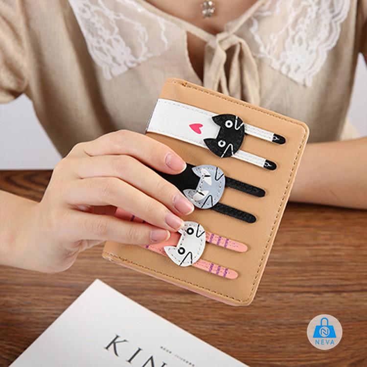 Ví Nữ 3 mèo dễ thương xinh xắn dây kéo NEVA8254