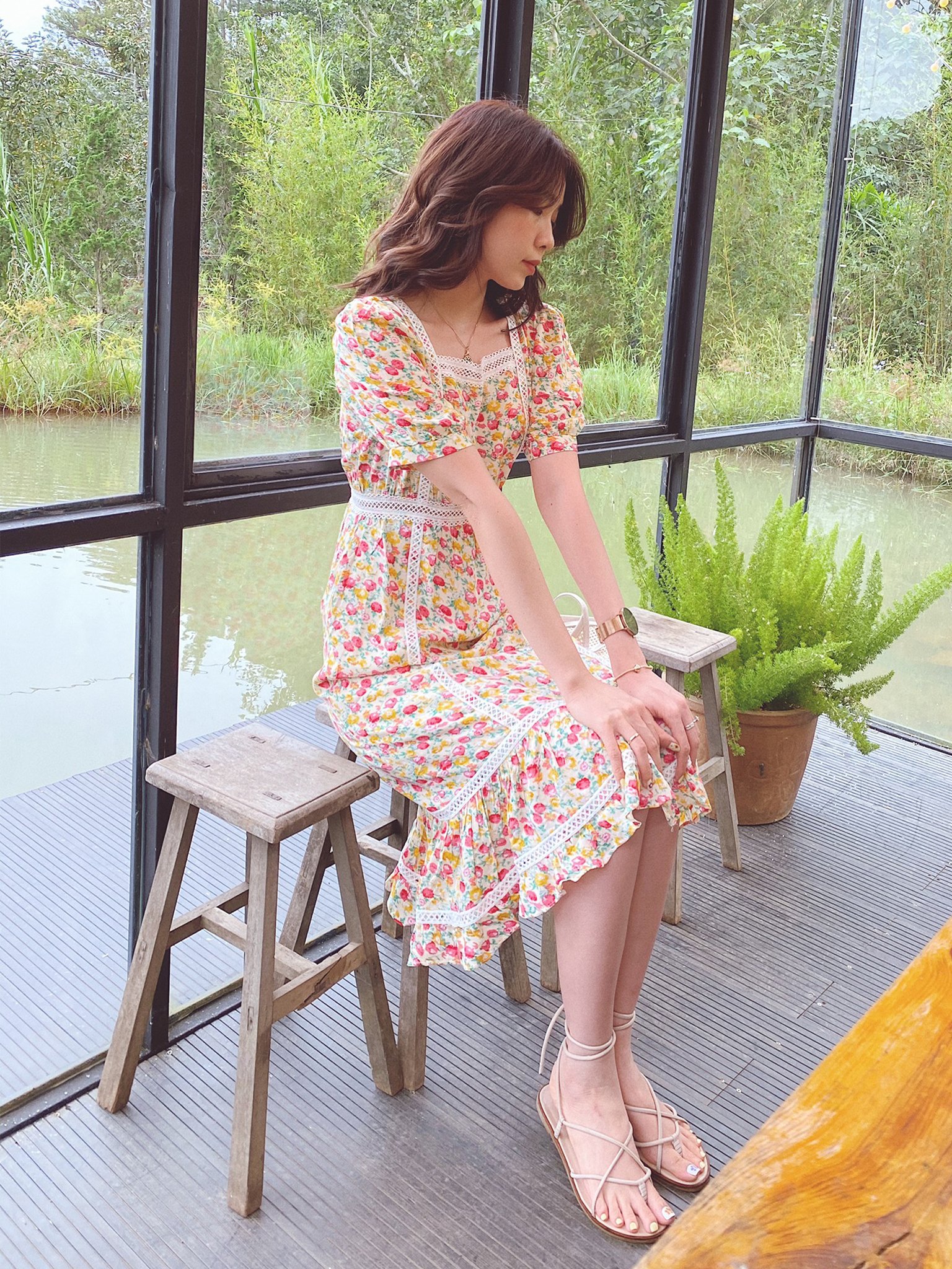 Đầm hoa phối ren Renee Dress Gem Clothing SP060286