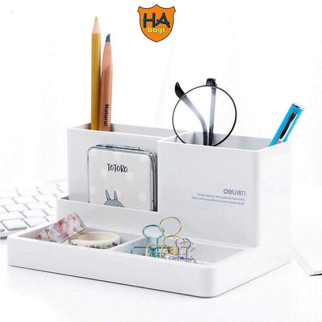 Khay kệ đựng bút để bàn HB1002 nhiều ngăn để đồ dùng học tập, văn phòng phẩm