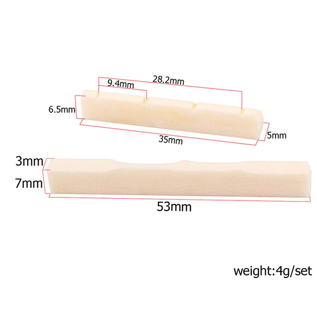 Slotted Buffalo Bone BRIDGE SADDLE AND NUT for 4-String Mini GUITAR