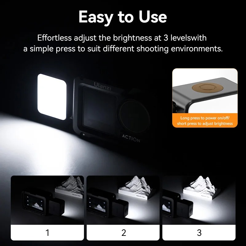 Đèn LED Chống Nước IPX5 5600K Cho DJI Osmo Action 4 / 3 &amp; Pocket 3 - Ulanzi LM18 - Hàng Nhập Khẩu