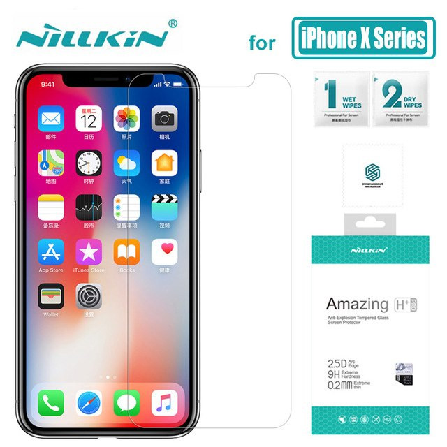 Miếng dán kính cường lực iPhone X / Iphone XS / iPhone 11 Pro 5.8 inch Nillkin H+ Pro (mỏng 0.2mm, vát cạnh 2.5D, phủ nano) - Hàng chính hãng