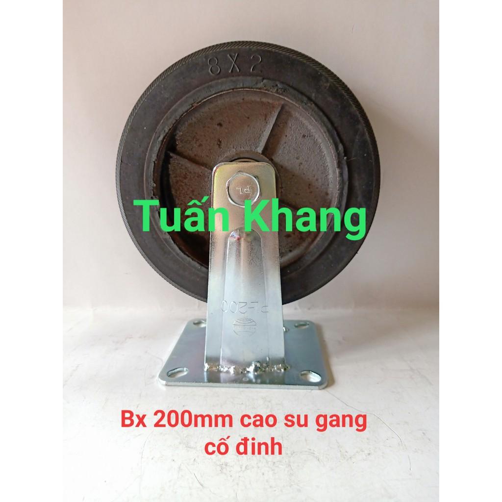 Bánh xe đẩy hàng 200mm cao su lõi gang chịu lực tốt