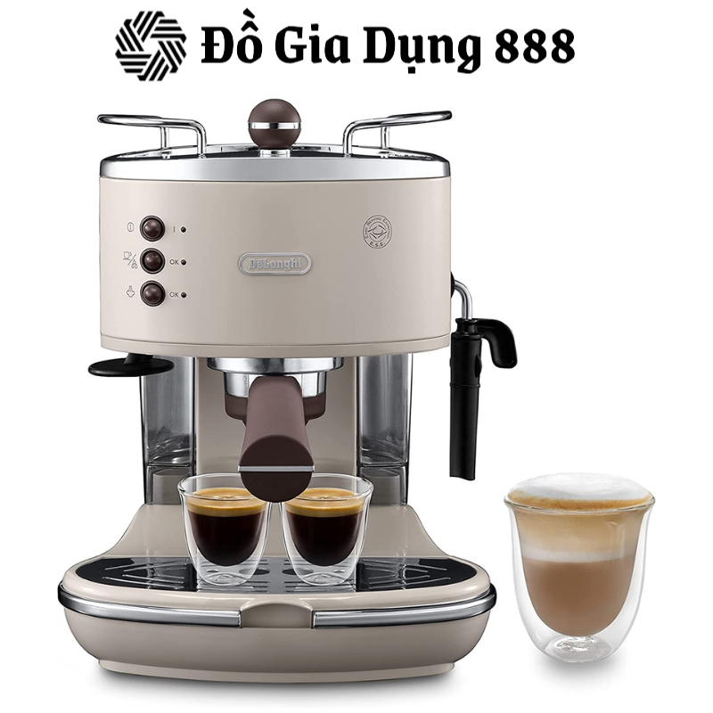 Máy Pha Cà Phê Delonghi Icona Vintage Ecov311, Máy Pha Cafe, Công Suất 1100W, Dung Tích 1.4L, Nhập Đức, BH 12 Tháng