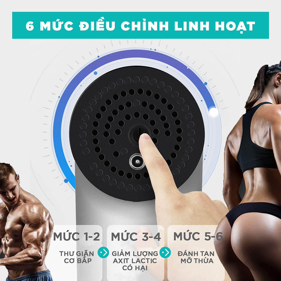 Máy Massage Cầm Tay VinBuy - 6 Cấp Độ, Hỗ Trợ Mát Xa Chuyên Sâu, Giảm Đau Cơ, Cứng Khớp - Quà Tặng Cho Sức Khỏe