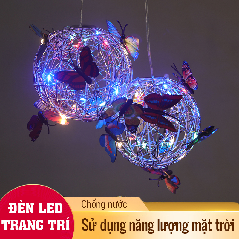 Đèn năng lượng mặt trời trang trí sân vườn bướm treo cây,siêu bền- K1513