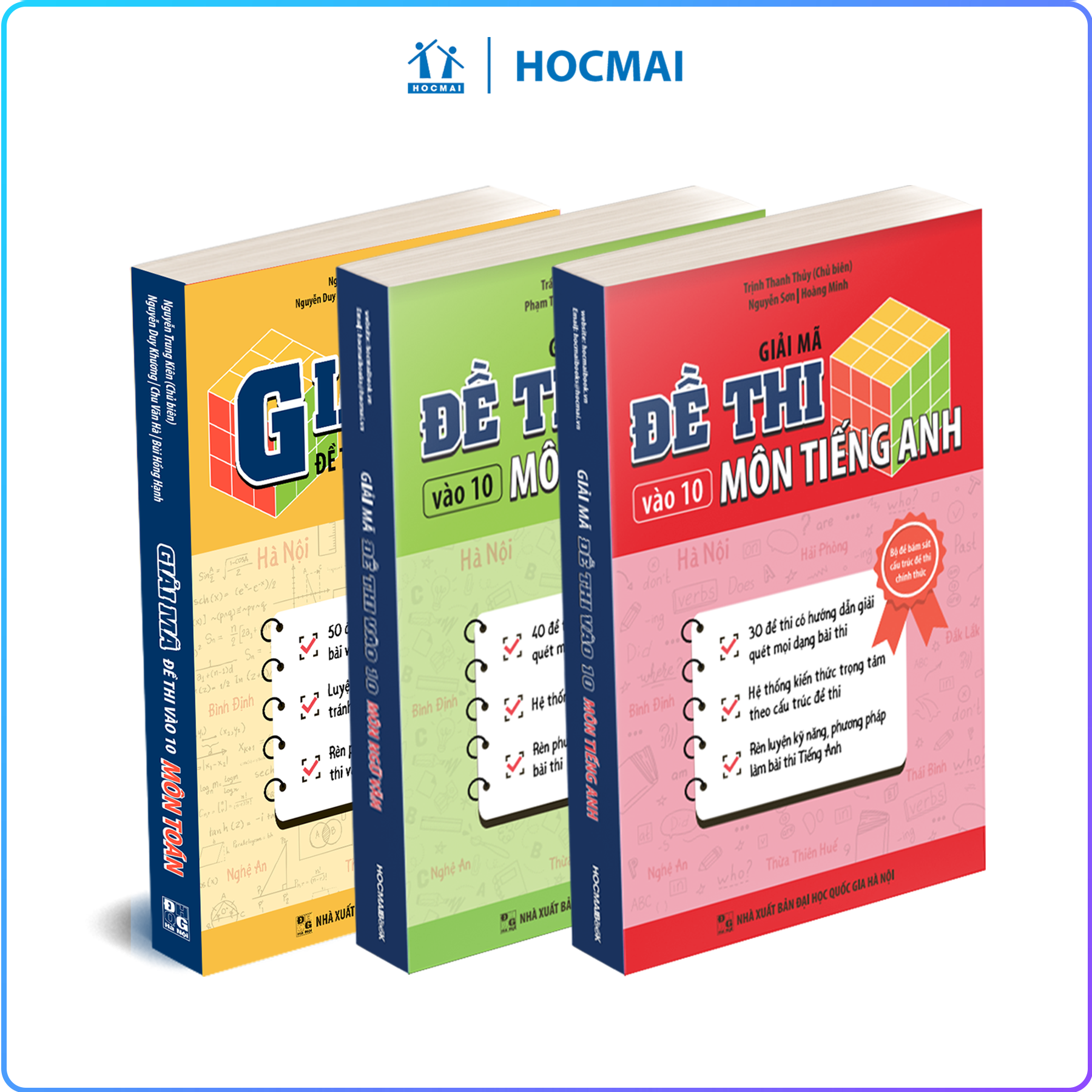 Combo 3 cuốn Giải mã đề thi vào 10 môn Toán  - Tiếng Anh - Ngữ Văn