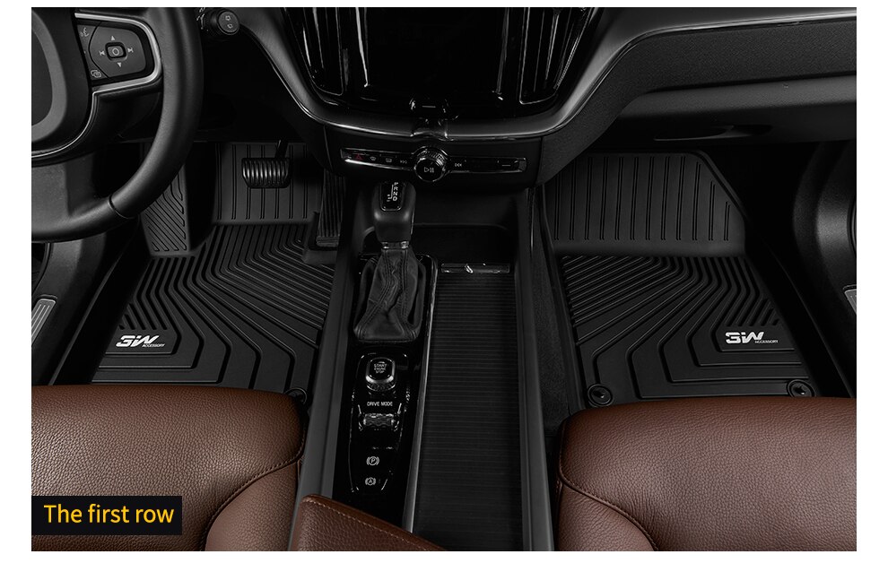 Thảm lót sàn xe ô tô Volvo S90 LWB 2022-2023 Nhãn hiệu Macsim 3W chất liệu nhựa TPE đúc khuôn cao cấp - màu đen