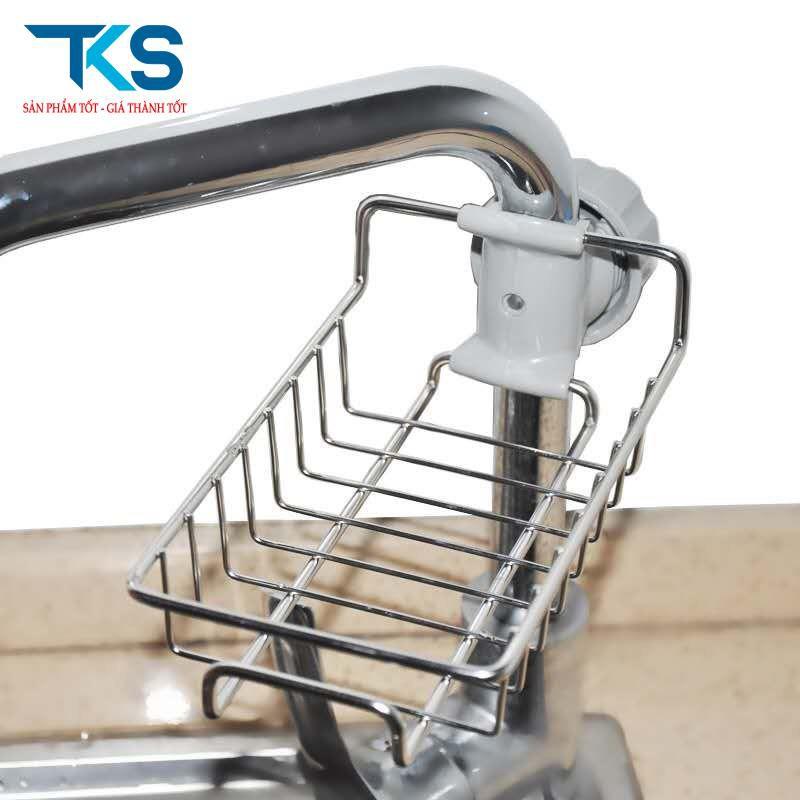 Kệ để đồ rửa chén cạnh vòi rửa chất liệu inox 304 chắc chắn