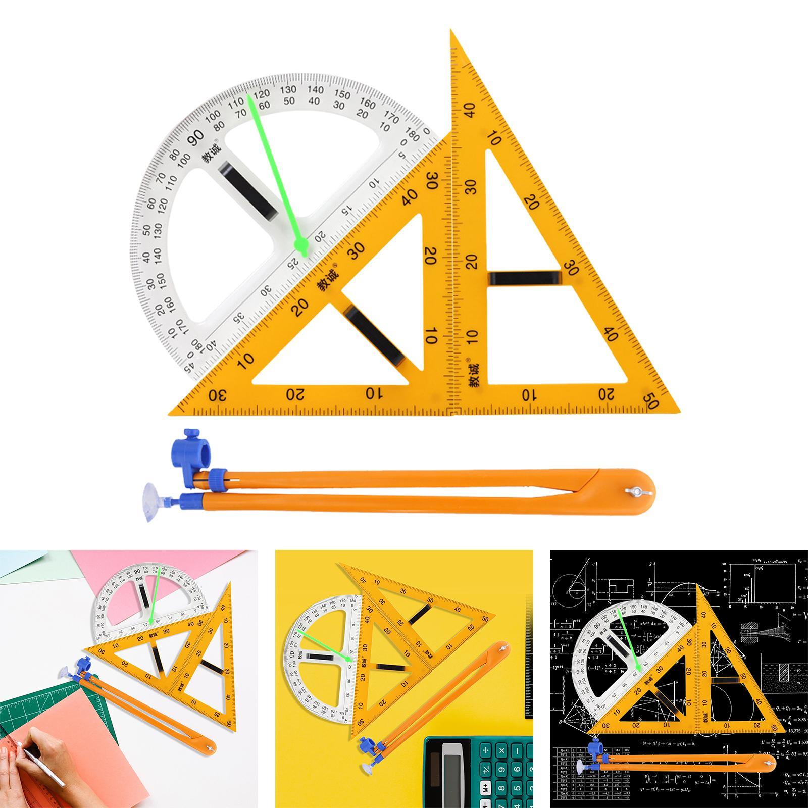 4x Math Geometry Rulers Triangle Large Drafting