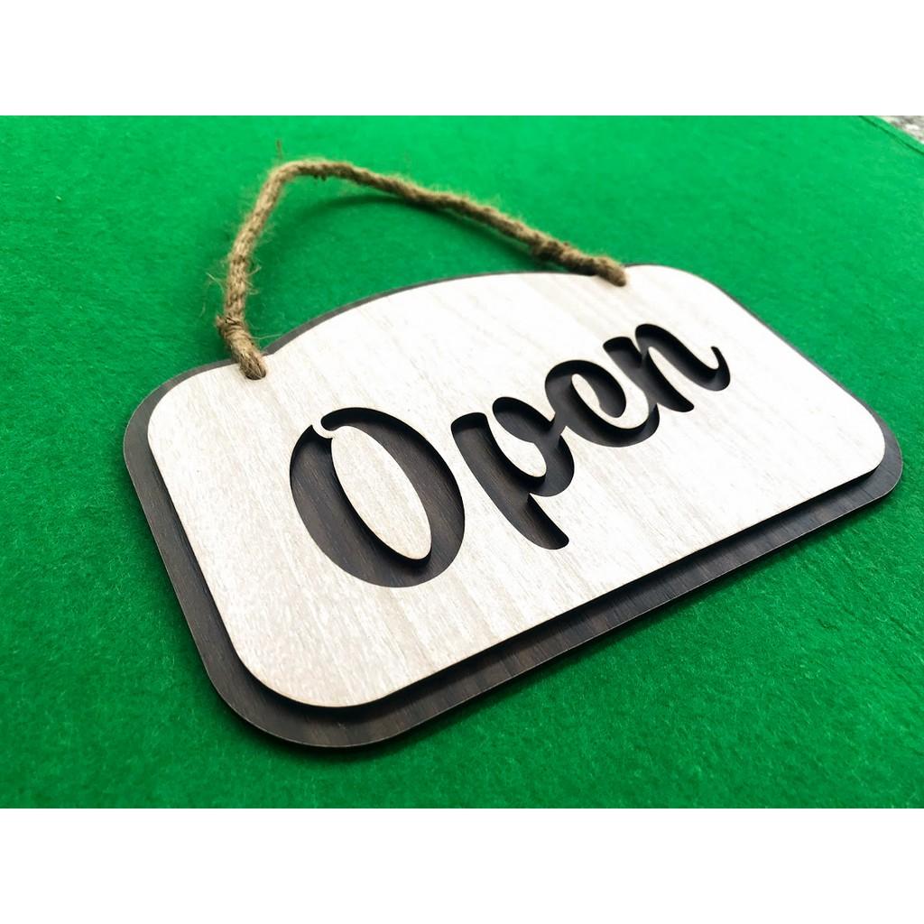 Bảng Open gỗ treo tường