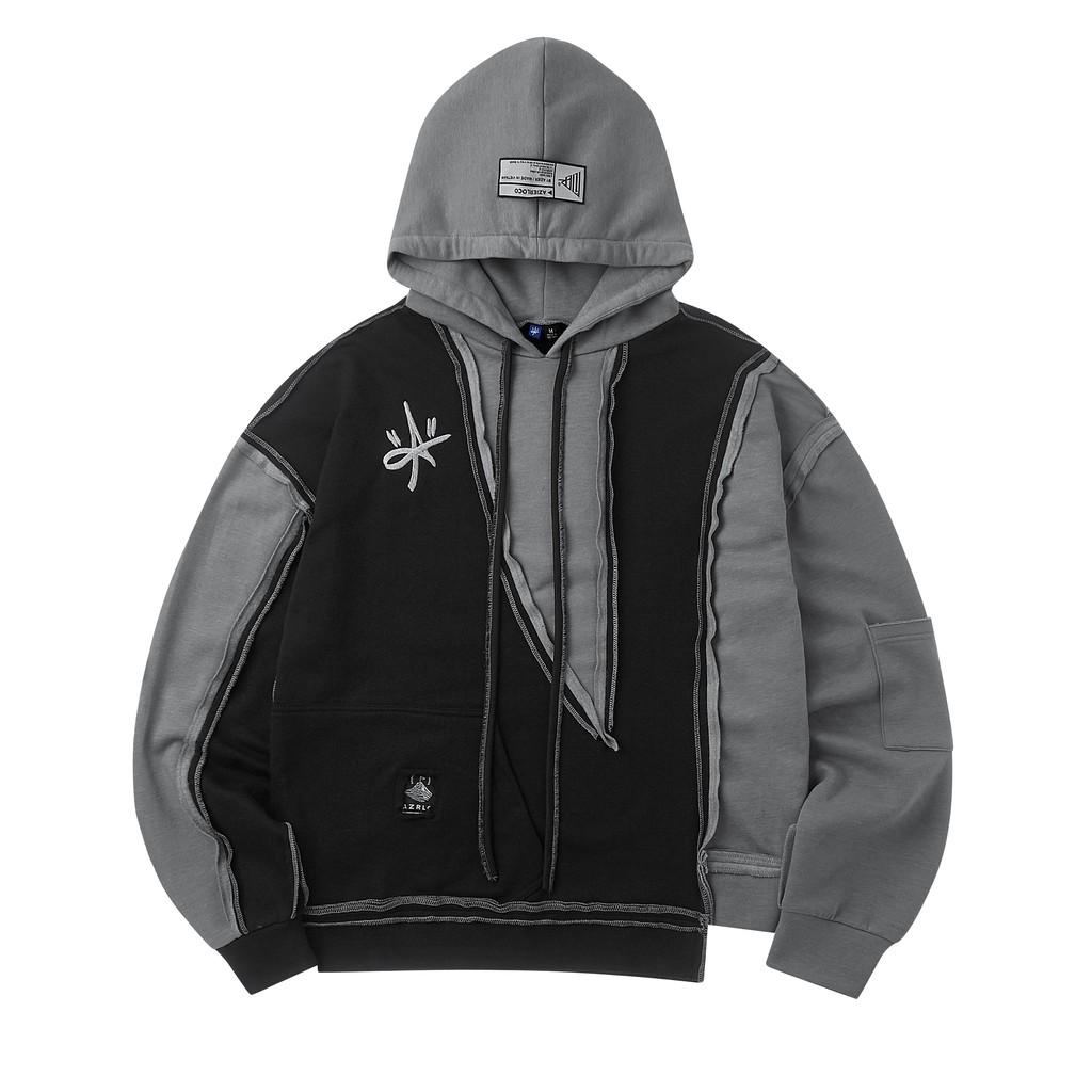 ÁO HOODIE THIẾT KẾ NAM NỮ / XÁM ĐEN RÁP / AZIERLOCO