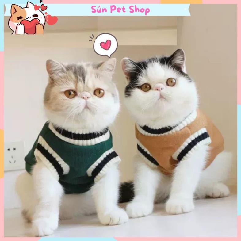 Áo gile phong cách cho thú cưng - Áo len cho chó mèo