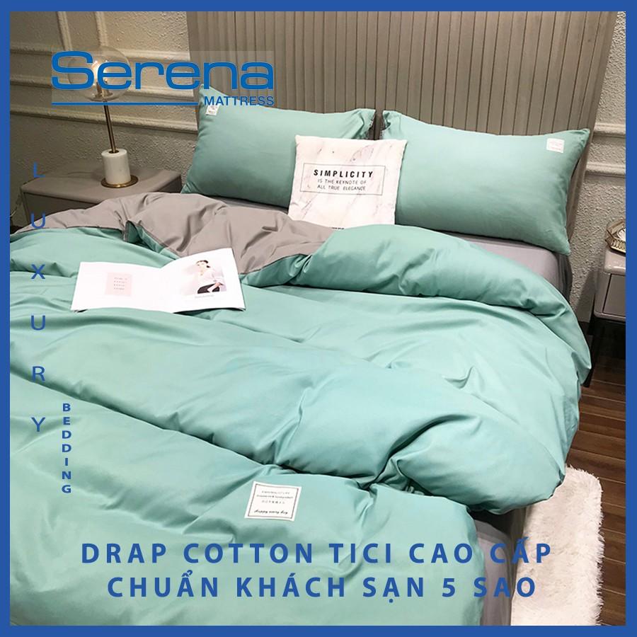 Bộ Ga giường Cotton Tici 5 Món Cao Cấp SERENA Drap Chăn Ga Gối chần Bông Đẹp - Hệ Thống Nệm