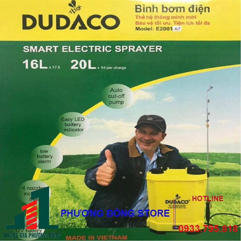 BÌNH XỊT ĐIỆN ĐỨC ĐẠT  DUDACO E2001 _ 20 lít