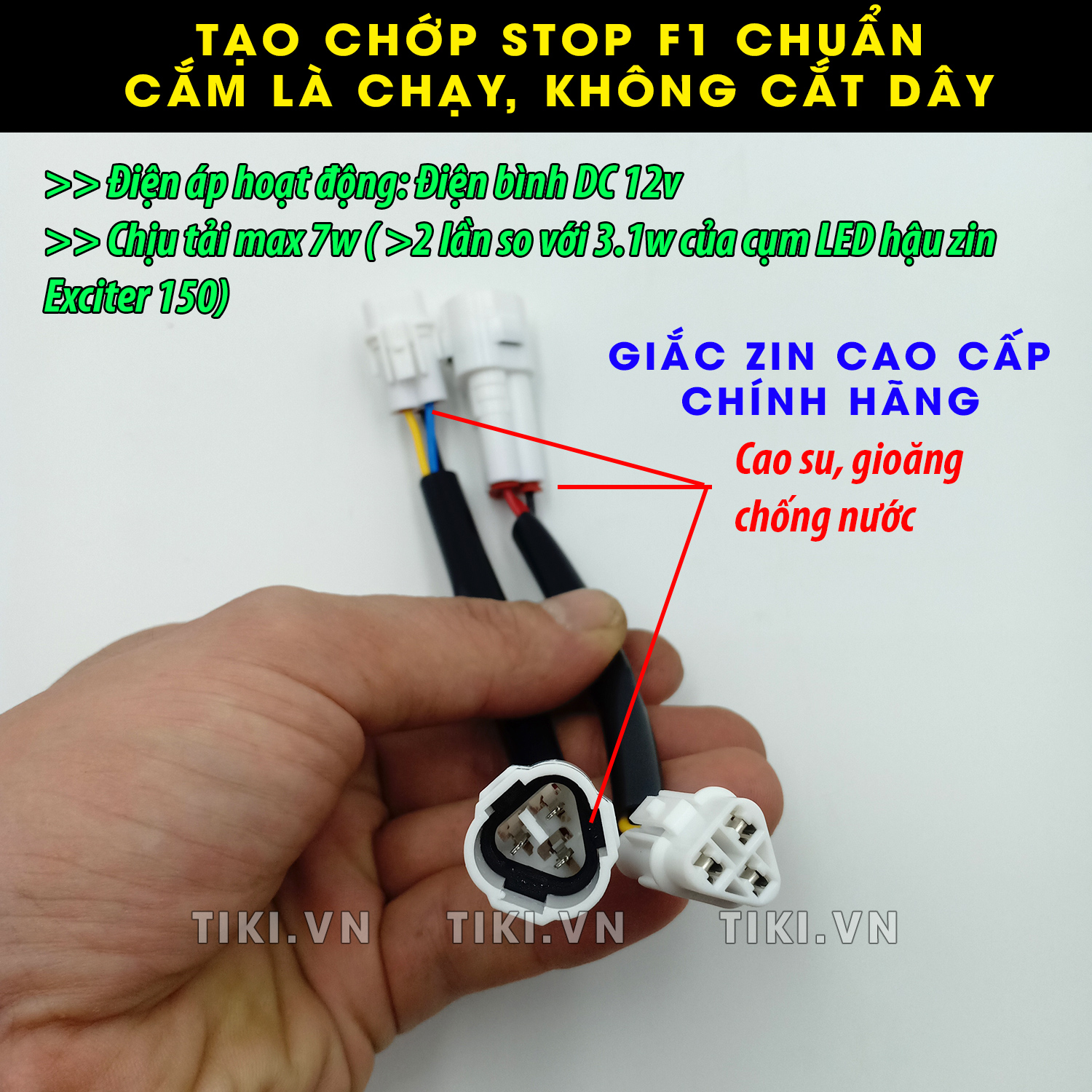 Bộ mạch sẵn giắc zin tạo chớp stop F1 nhiều kiểu chớp cho Exciter 150, NVX, Nouvo 5 6, R15