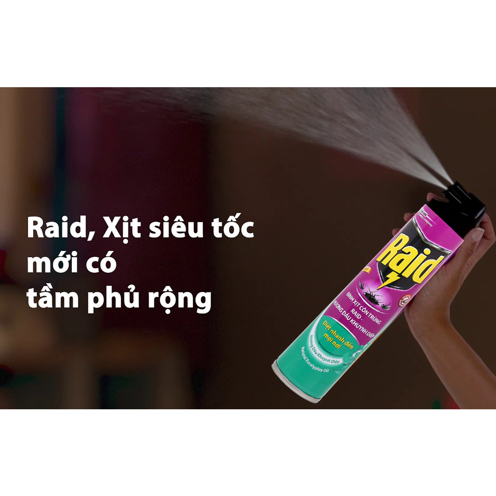 Bình xịt côn trùng RAID  hương Khuynh Diệp 600ML