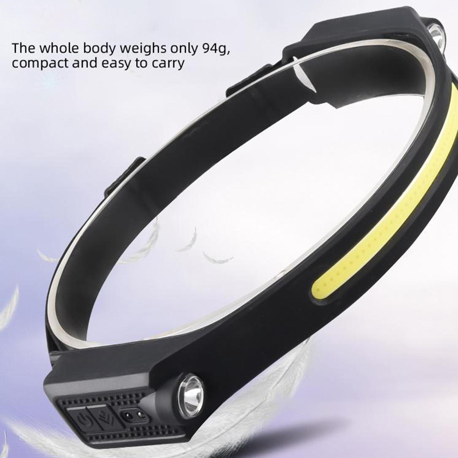 Rechargeable COB Headlamp Comfortable Sensor Headlight for Cycling Hard Hat