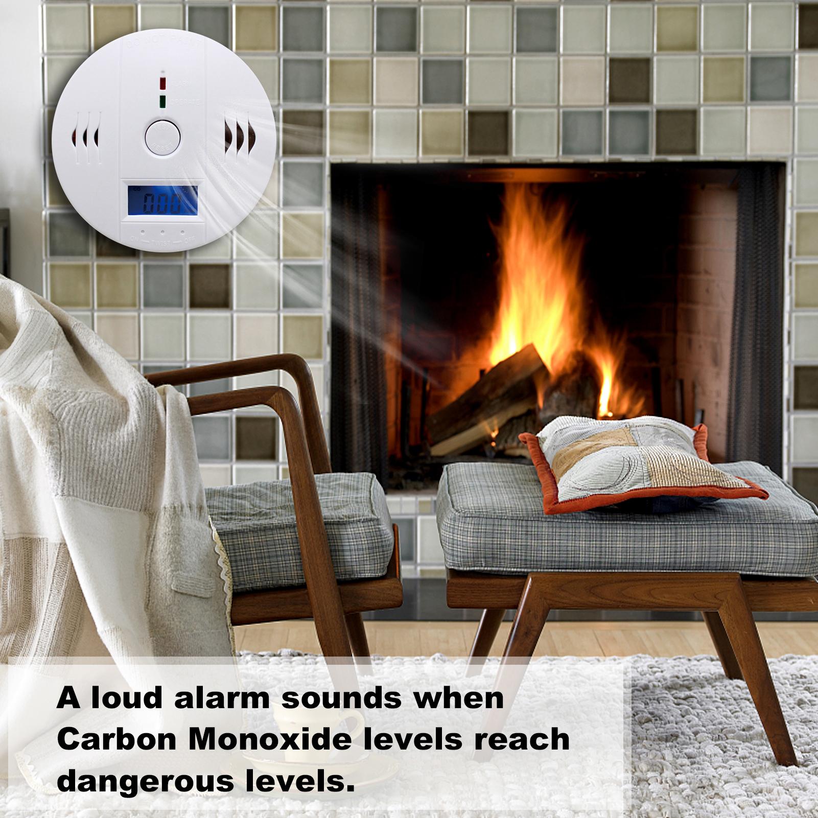 Máy dò carbon Monoxide, Cảm biến báo động CO Hoạt động bằng pin với màn hình kỹ thuật số LCD cho phòng ngủ nhà bếp