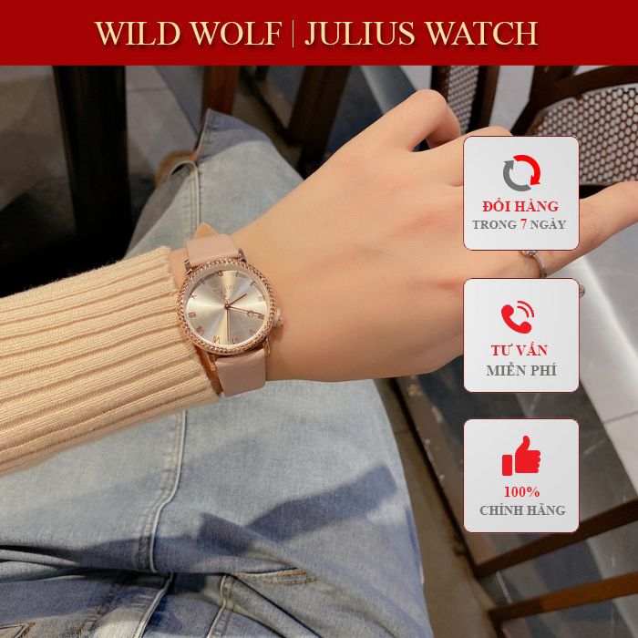 Đồng hồ nữ Julius Hàn Quốc JA-1339 dây da