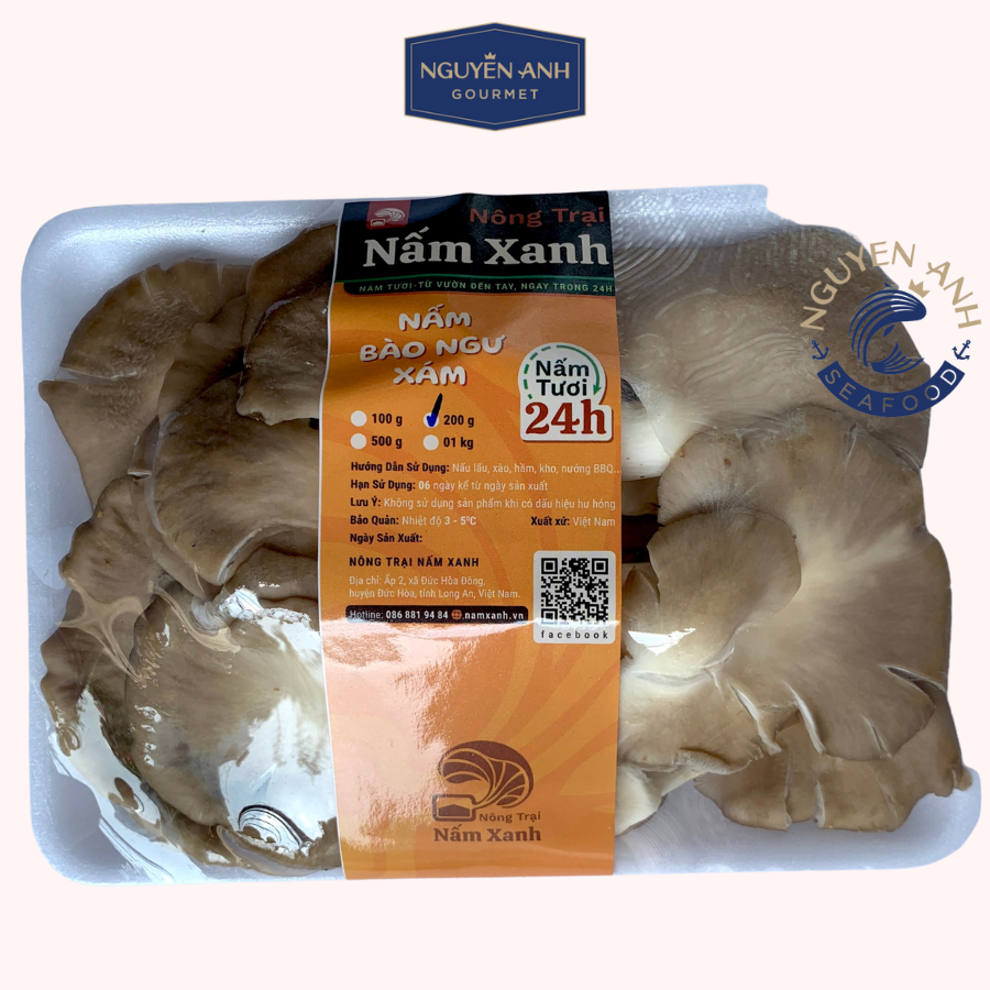 Nấm bào ngư xám tươi 200g nông trại Nấm Xanh