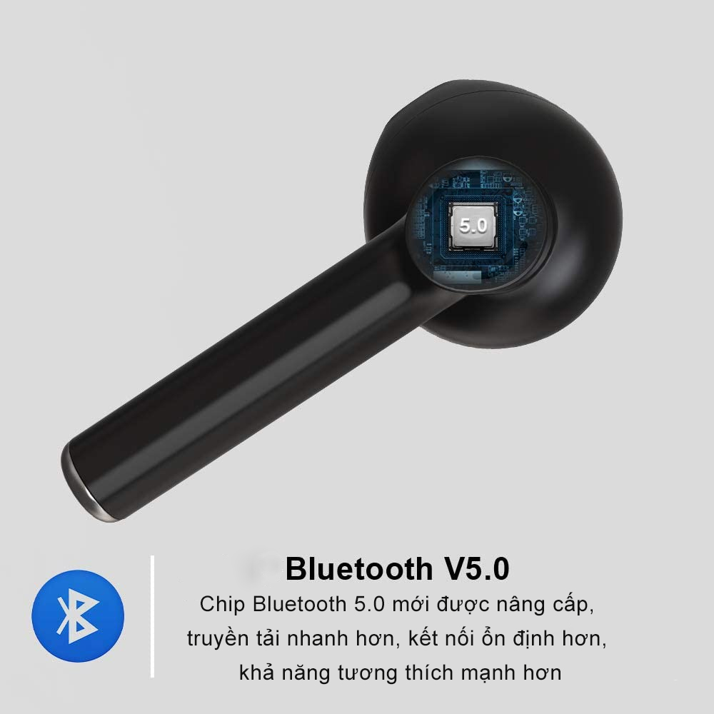 Tai nghe không dây Bluetooth 5.0 IPX5 Chống thấm nước TWS Tai nghe dành cho iPhone Android có hộp sạc Tai nghe Mic Âm thanh Hi-Fi Âm trầm sâu cho Thể thao / Du lịch / Phòng tập thể dục - Hàng Chính Hãng PKCB