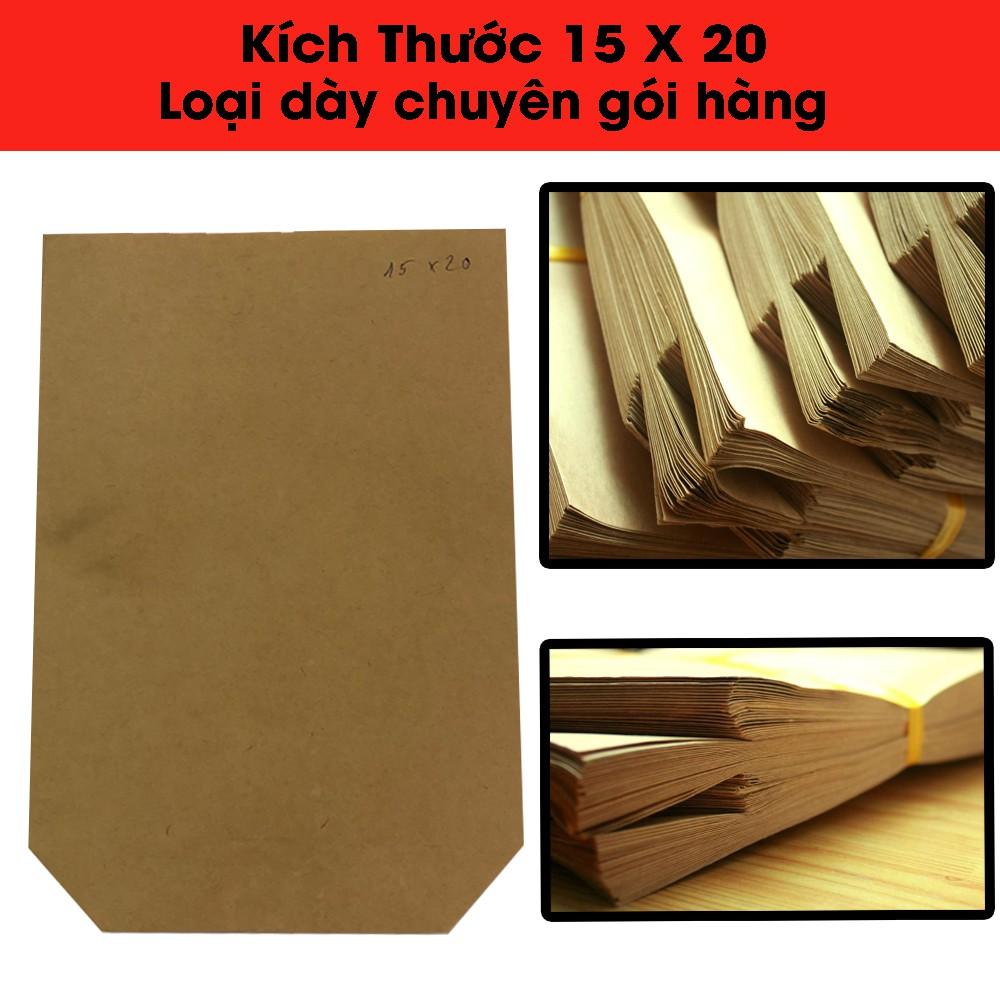 Combo 100 túi giấy kraft xi măng X1-15x20 dụng cụ gói hàng Everest