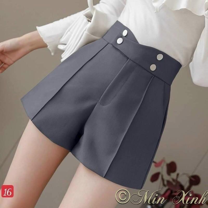  Quần short lưng cao 4 cúc cạp chéo