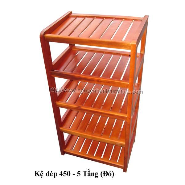Kệ Giày Dép 5 Tầng Rộng 45cm Gỗ Tự Nhiên 100%