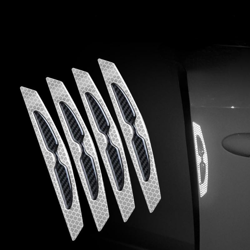 Sticker Sợi Carbon Phản Quang Dán Viền Cửa Xe Hơi Chống Va Chạm