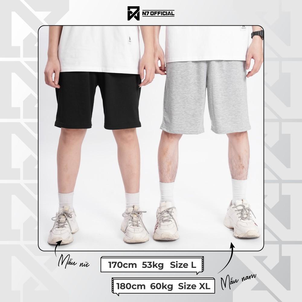 Quần Short Đùi Trơn unisex N7 thể thao basic nam nữ oversize phong cách đường phố Hàn Quốc