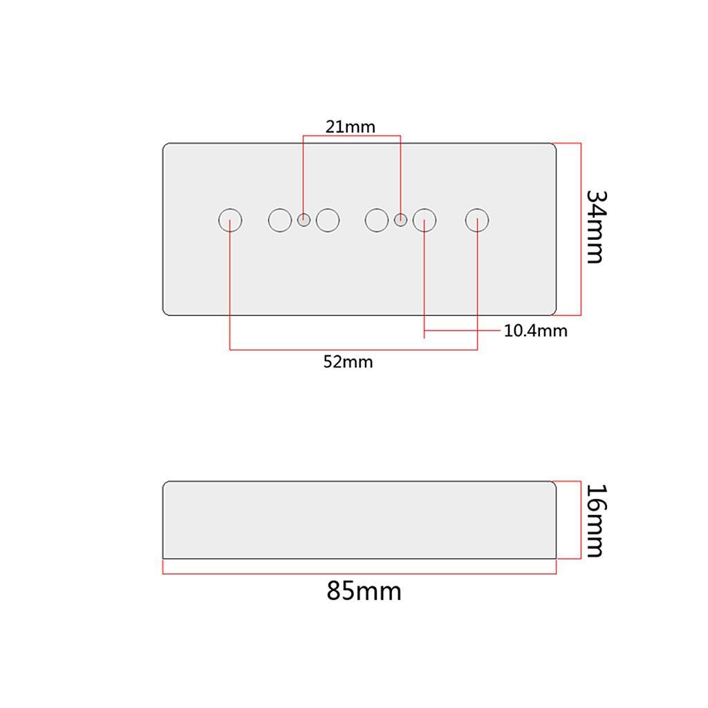 2Pcs Bar Humbucker Pickup Set 50/52mm Hole for Guitar P90 Parts