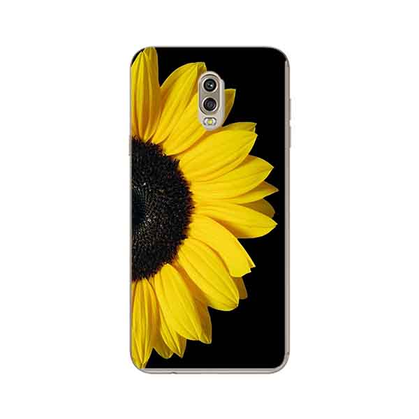 Ốp Lưng in cho Samsung J7 Plus Mẫu Hoa Hướng Dương Nền Đen - Hàng Chính Hãng