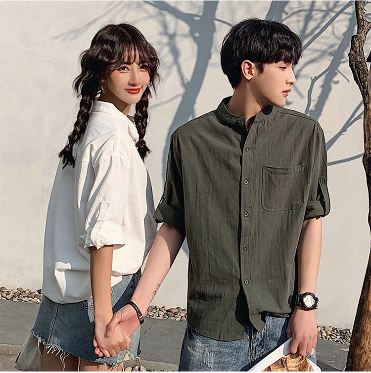 Áo sơ mi cổ tầu tay lỡ chất đũi unisex trẻ trung ArcticHunter, thời trang thương hiệu chính hãng