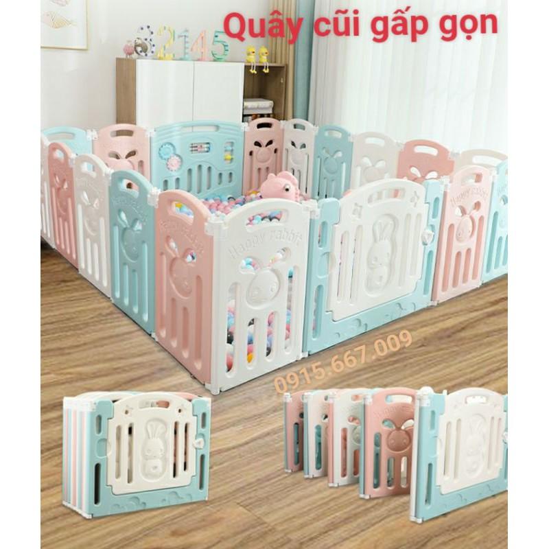 Bộ quây cũi Nhựa Gấp Gọn nguyên sinh Tặng Thảm,Bóng (GIAO 2H HCM)