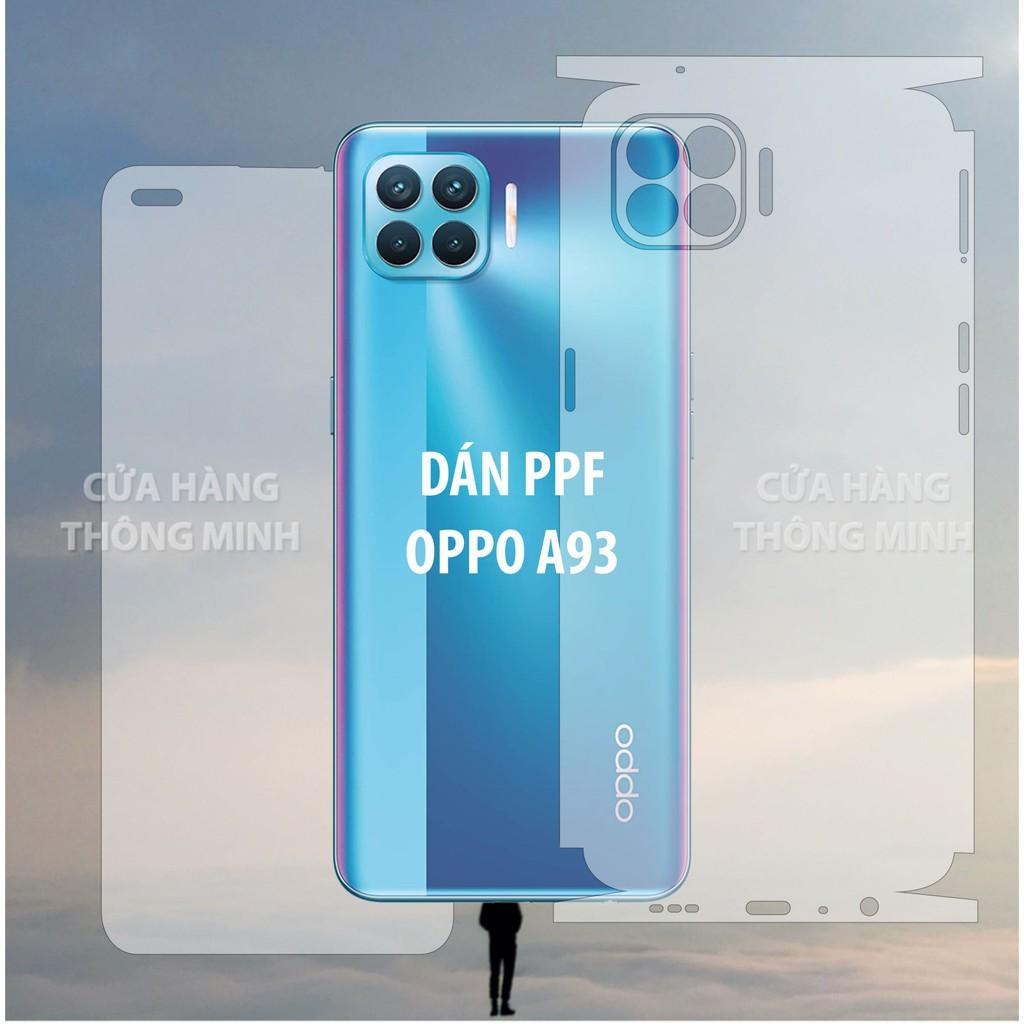 Dán PPF mặt trước, mặt sau, màn hình, mặt lưng dành cho Oppo A93 Full viền lỗ phím