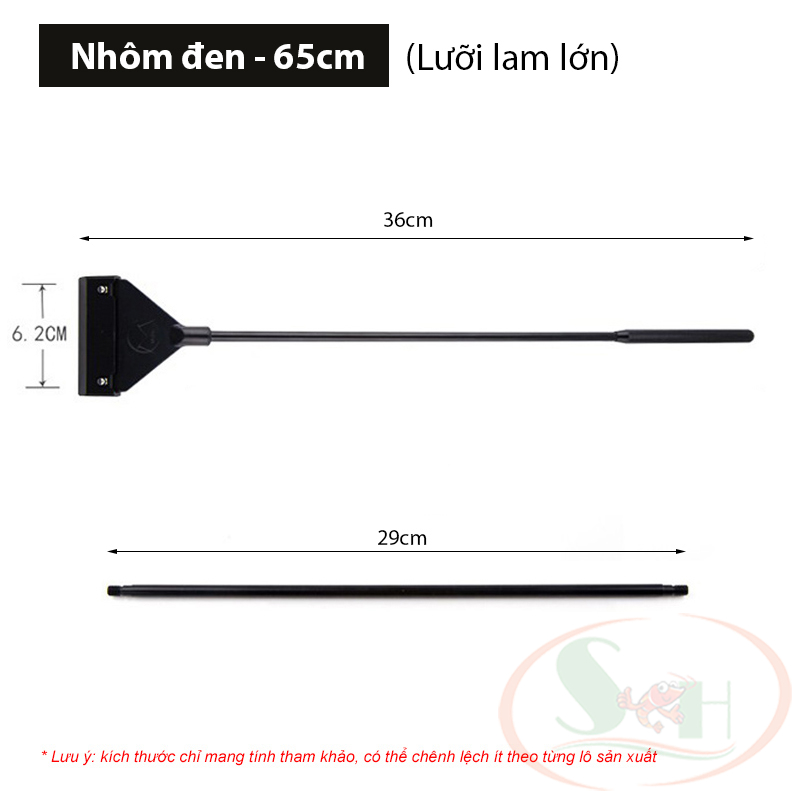 Dao cạo rêu Mufan nhôm đen, inox vệ sinh rêu tảo bám kính bể thủy sinh cá tép