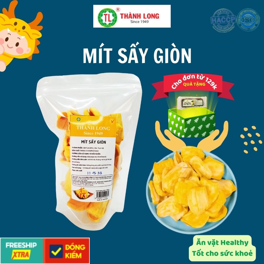 Mít Sấy Nguyên Cánh Thành Long Đồ Ăn Vặt Thơm Ngon Trái Cây Sấy Giòn Rụm 100g/200g