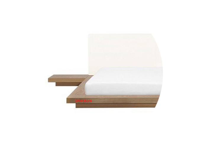 [Miễn phí vận chuyển &amp; lắp đặt] Giường ngủ bệt thông minh kiểu Nhật cao cấp có vách ốp bọc nệm đầu giường Ohaha - GB006