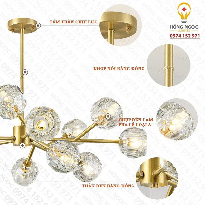 Đèn Chùm Thả Trần – Đèn Thả Trần Trang Trí Phòng Khách CAO CẤP, ĐÃ BAO GỒM 15 BÓNG