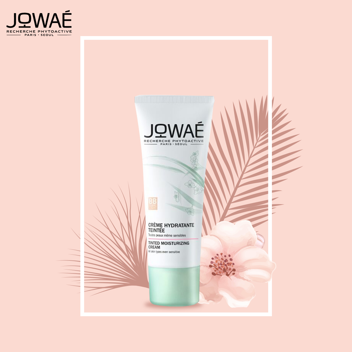 Kem dưỡng ẩm sáng da kiêm kem nền JOWAE mỹ phẩm thiên nhiên nhập khẩu chính hãng từ Pháp Tinted Moisturizing Cream Light 30ml