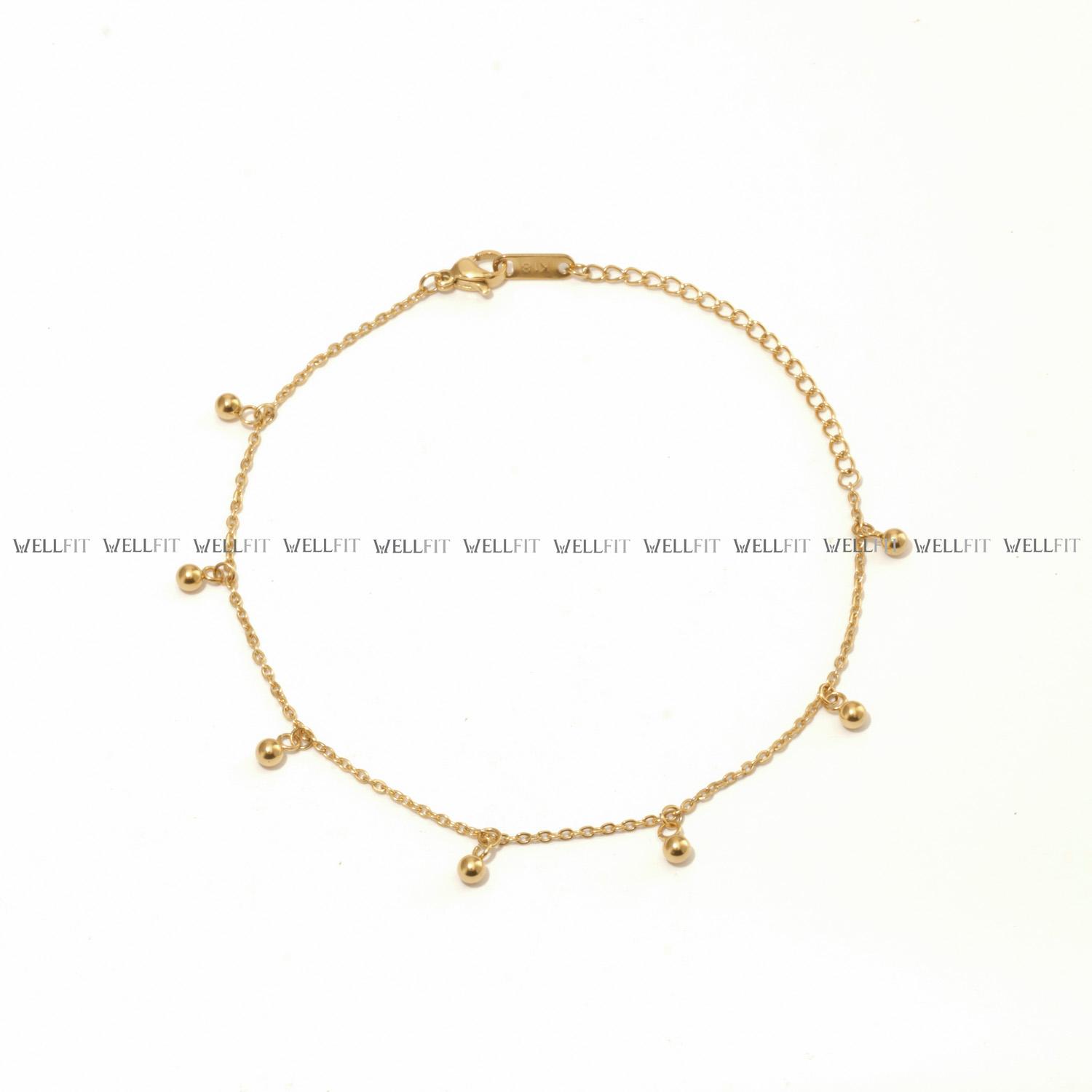 Vòng chân xích gắn hạt nhỏ phong cách hiện đại đơn giản dễ thương âu mỹ-VCV6766